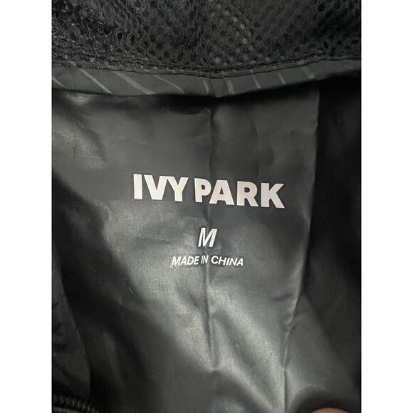 Ivy Park Black Reflective Athletic Hooded Running Vest  Size Medium Sporty - Picture 12 of 16